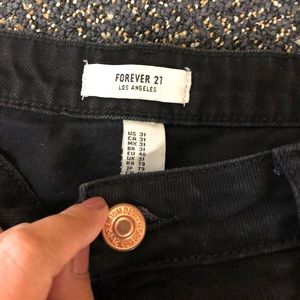 Black High waisted Ripped Jean Shorts